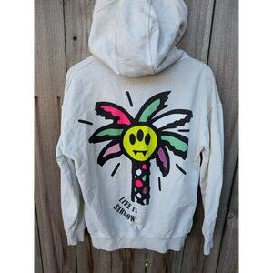 Barrow Official Hoodie Small White Streetwear Missing Drawstring